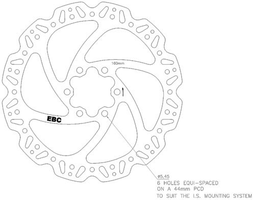 Esquema y anclaje freno EBC MTB VR160 